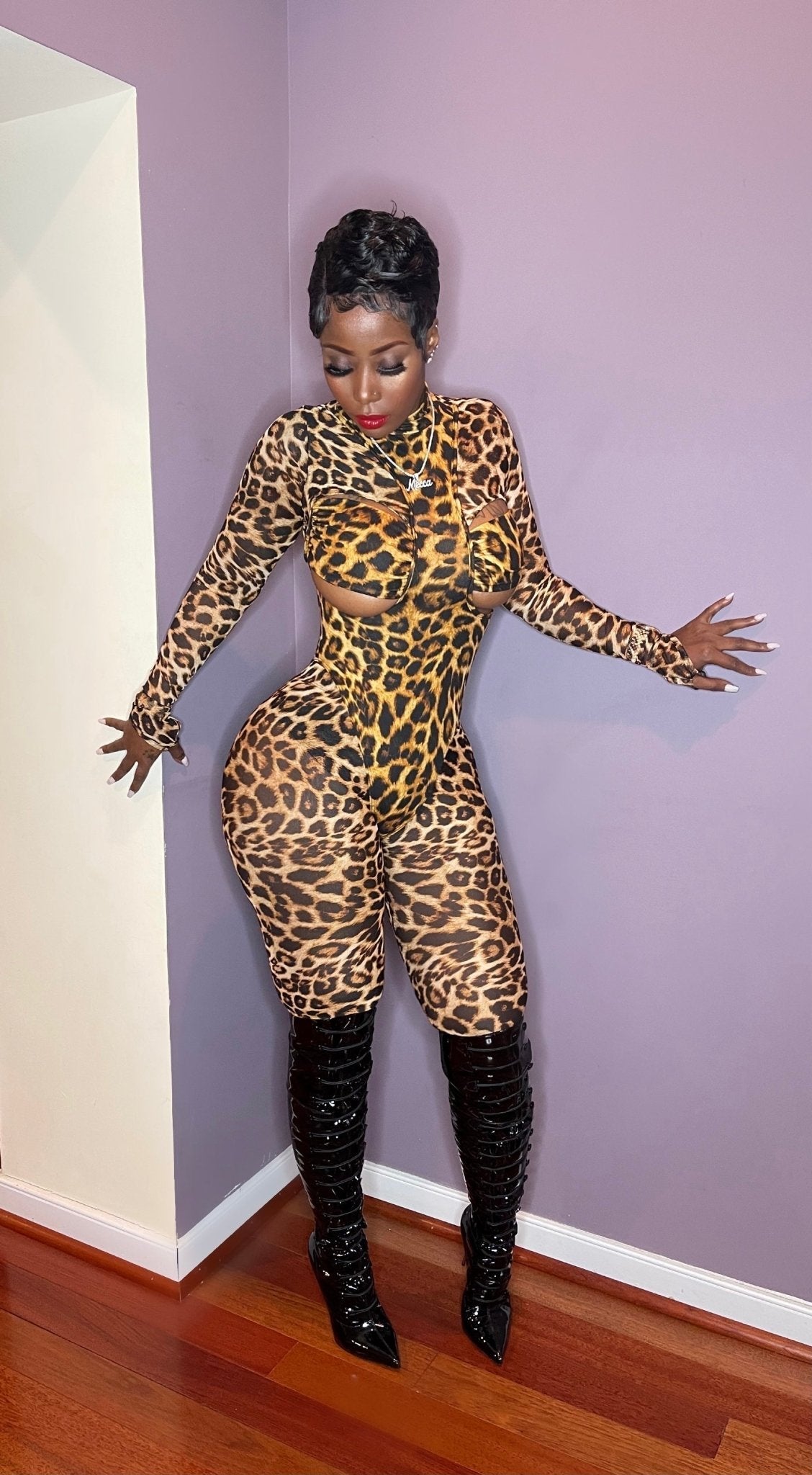 Feisty Leopard Jumpsuit - She's So Lavishh