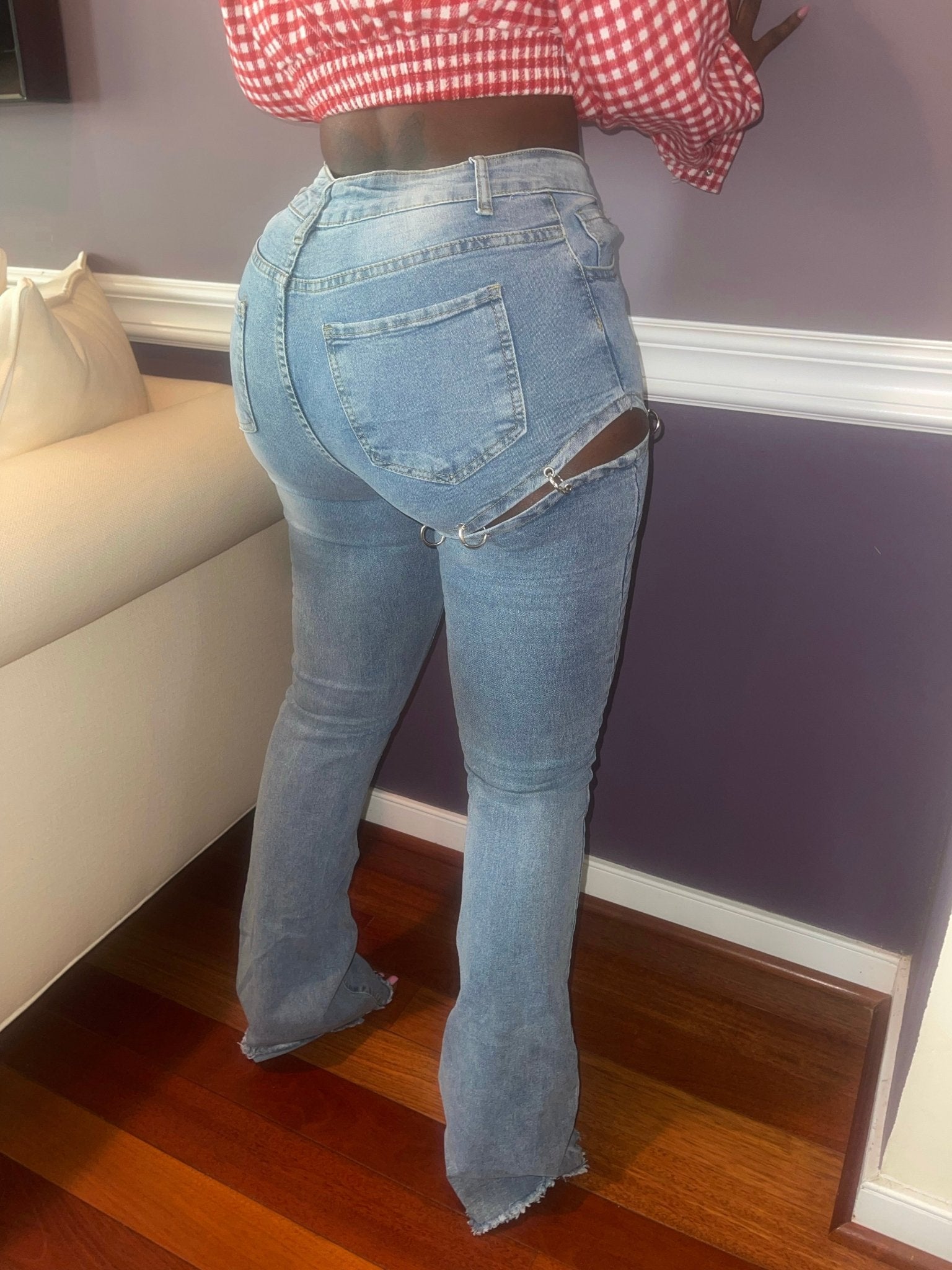 Maxi Stacked Denim Jeans - She's So Lavishh