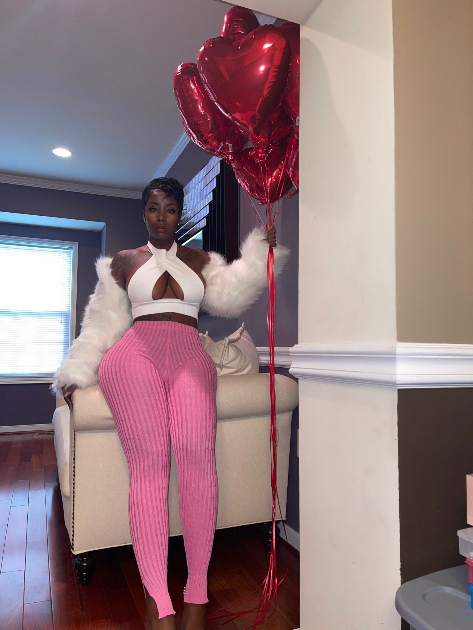 Pink Sweater Leggings - She's So Lavishh
